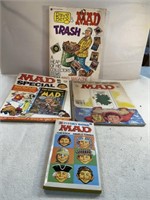 Lot Of 3 Vintage Mad Magazines And 1 Mad Book