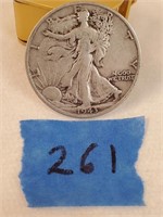 1943 Walking Liberty Silver 50 Cent Piece