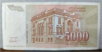 Nikola Tesla $5,000 Yugoslavian bank note