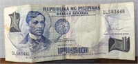 Filipino $1 bank note