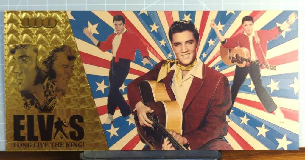 Elvis Presley 24K gold plated bank note