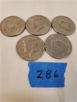 5 1976 Kennedy 1/2 Dollars