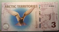 Arctic territories $3 banknote