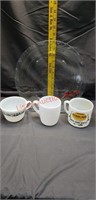 Pyrex Pie Plate, Anchor ?  Cup, Pyrex Cup And A