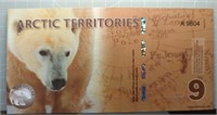 Arctic territories $9 banknote