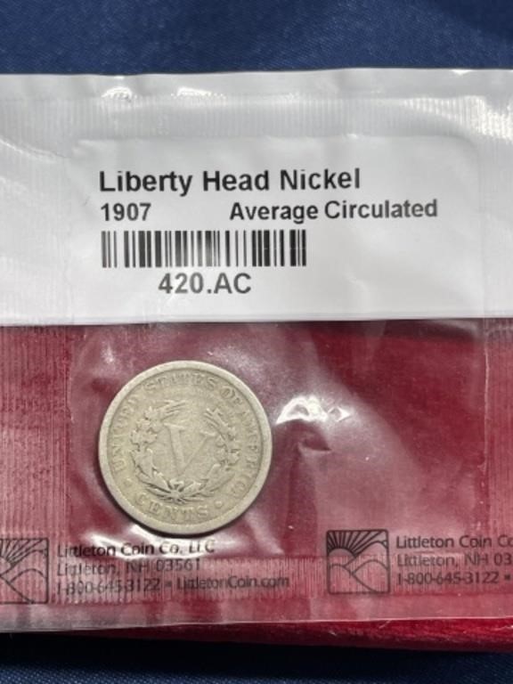 1907 coin Liberty head V nickel