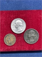 US coin lot 1901 Indian head bicentennial quarter