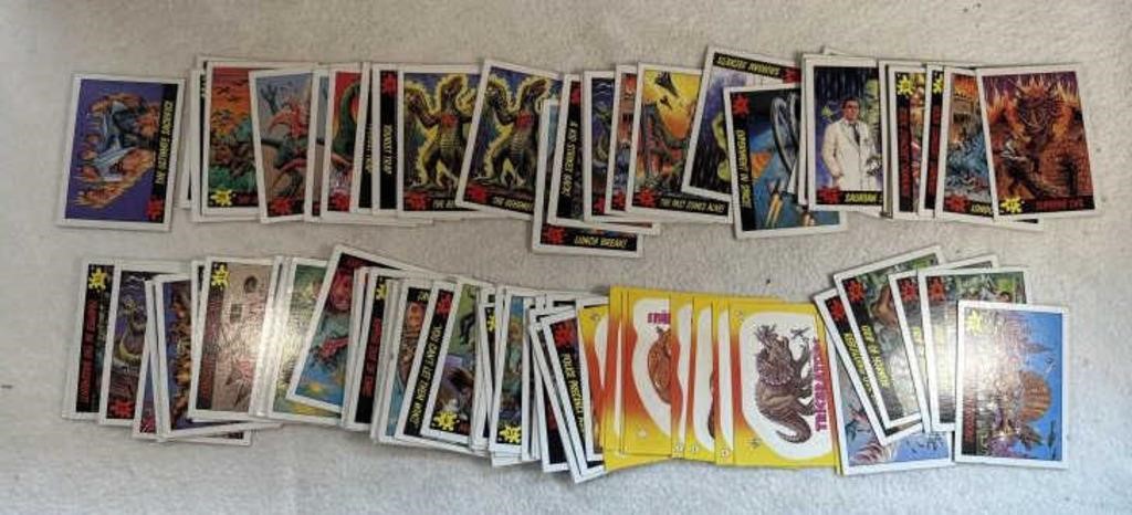 Large Lot Of 1988 Dinosaurs Attack Cards And
