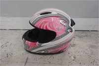 Fulmer Pink and White Motorcycle Helmet