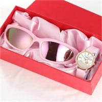 Pink Watch and Sunglasses set