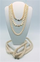 (4) Vintage Strands of Pearls