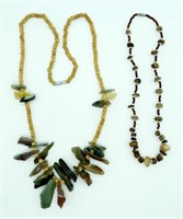 (2) NATURAL STONE NECKLACES