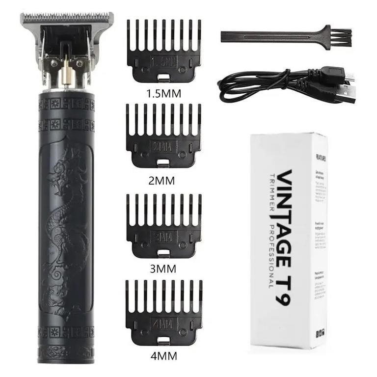 Black Vintage style T9 USB Electric Hair Clipper