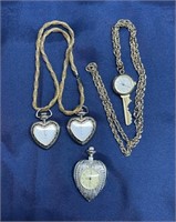 Necklace Watch lot heart key needs batteries