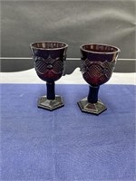 Ruby Red Cape Cod goblet Lot
