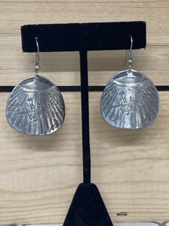 Sterling silver ? bird earrings no markings