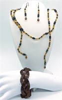 Lariat Necklace with Matching Earrings & Bracelet