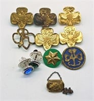 (11) Pins, 10 Girl Scout Pins & 1 Class Pin