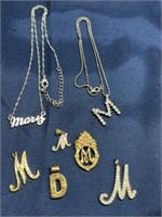 Initial jewelry D M Mary