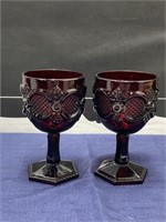 Ruby Red Cape Cod goblet lot