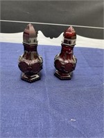 Ruby Red Cape Cod Salt and pepper shakers