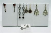 (5)Earrings, Rhinestone & Marcasite