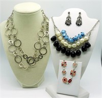 Enameled & Beaded Necklaces & Earrings