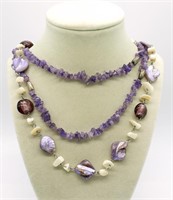 Amethyst  & Mother of Pearl Necklaces