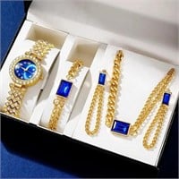Blue watch and Jewelry set