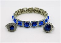 Blue Gemstone Rings & Bracelet