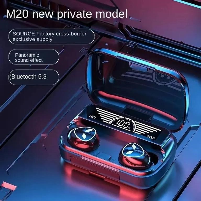 M20 bluetooth headphones w/ power bank
