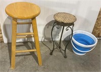 Stool Plant Stand & Bowl