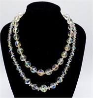 (2)Vintage  Crystal Glass Necklaces