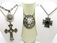 (4) Biker Style Necklaces & Sarah Coventry