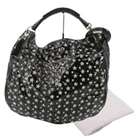 Jimmy Choo Black Enamel Star Studded Handbag