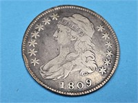 1809 Silver Bust Half Dollar Coin