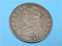 1824 Silver Bust Half Dollar Coin