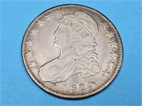 1829 Silver Bust Half Dollar Coin