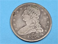 1838 Silver Bust Half Dollar Coin