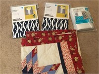 New Unused Curtain Panels , Mattress Bag Etc