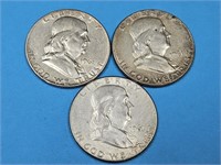 3-   1961 Silver Franklin Half Dollar Coins