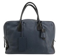 Prada Blue & Black Briefcase Bag