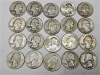 20- Silver Washington Quarters     See Dates