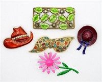(5) Modern Brooches