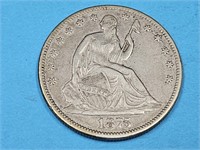 1875  Silver Carson City Seated Half Dollar