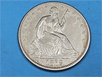 1878 Silver Seated  Liberty Half Dollar Coin