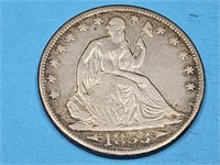 1853  O Silver  Seated  Liberty Half Dollar Coin
