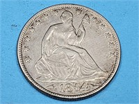 1854 O Silver Seated  Liberty Half Dollar Coin