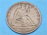 1841 O Silver Seated  Liberty Half Dollar Coin