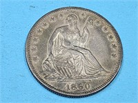 1860 Silver Sealed Liberty  Half Dollar Coin